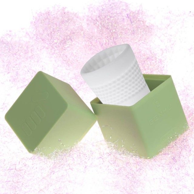 The inside wall of multi-stage design, near the entrance of ... Genmu - G-Square Capsule Masturbator - Green photo-2