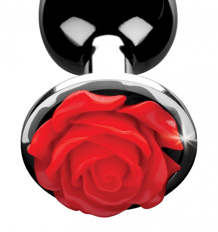 Beautify your booty with this shining red rose! Featuring a ... Booty Sparks - Rose Butt Plug S-size - Red photo-2