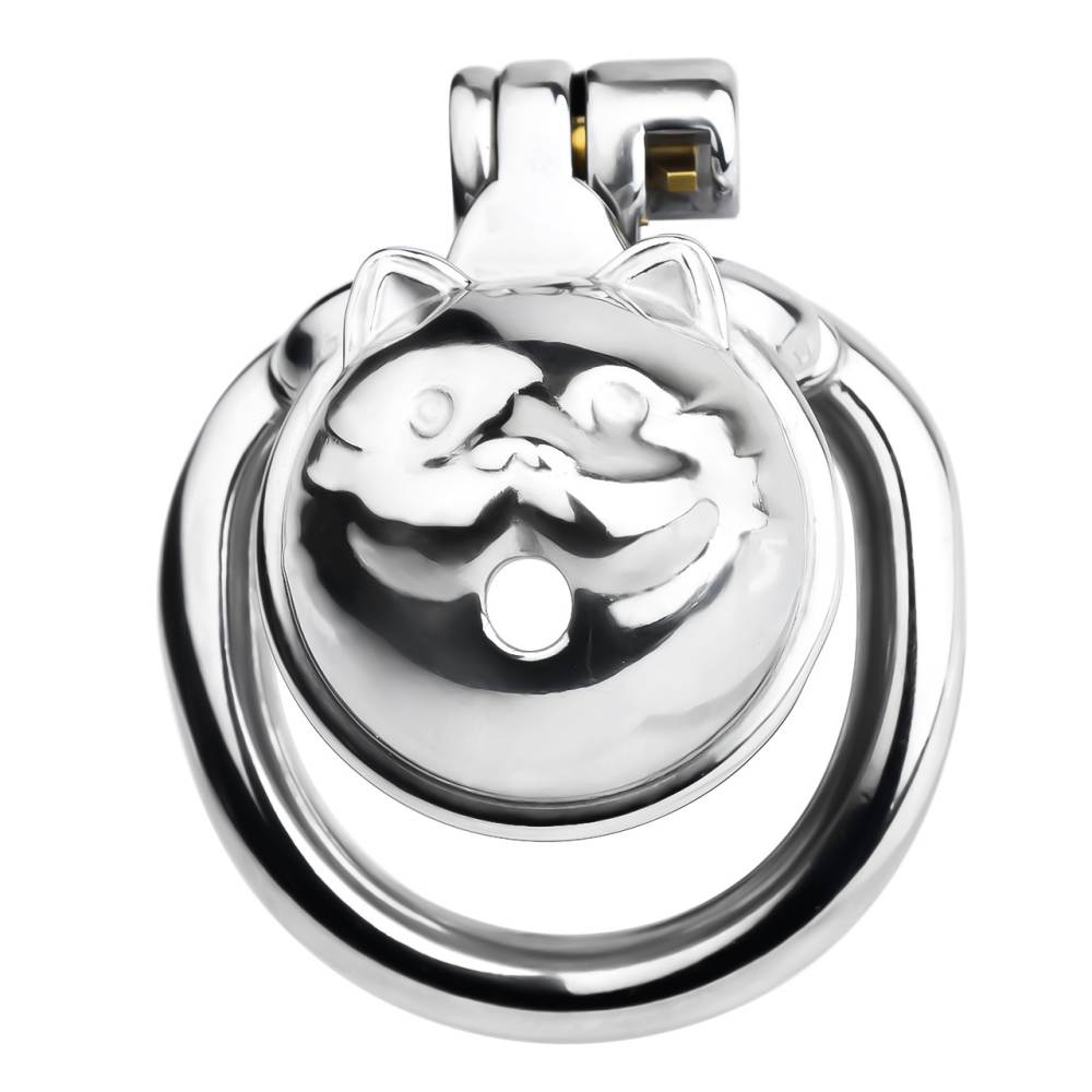 Metal chastity lucky cat male cock cage
Material: 304 Stain... FAAK - Cat Chastity Cage - Silver photo-2
