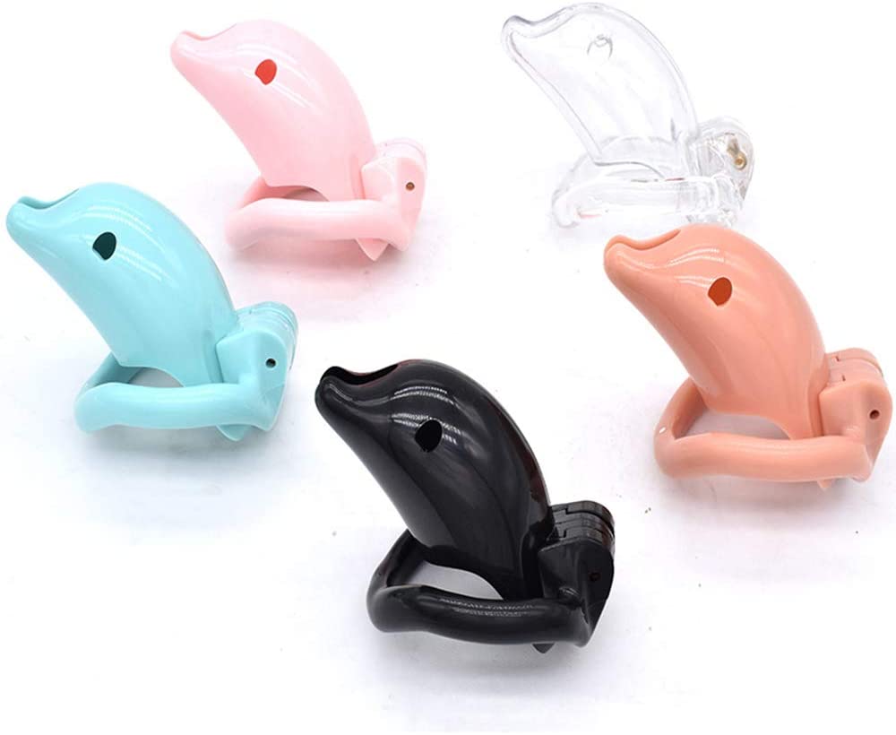Total high: 110mm &... FAAK - Long Dolphin Chastity Cage - Blue photo-8