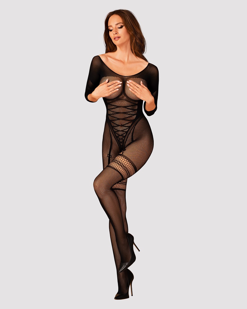 The modern and incredibly tempting design of the G329 bodyst... Obsessive - Bodystocking G329 - Black - XL/XXL photo-3