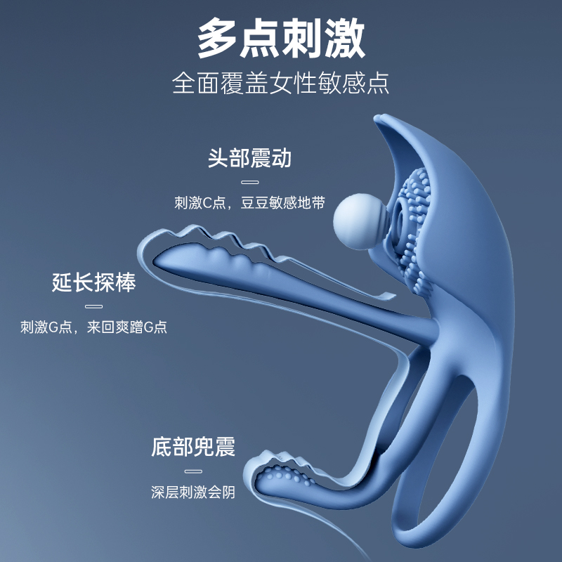 Svakom 巴斯拉 三點刺激鎖精環帶來雙重快感與持久控制,為情侶設計,結合先進技術與人體工學設計,增強親密感。獨... SVAKOM - Barzillai 智能陰莖環及情侶共震按摩器 - 藍色 照片-6