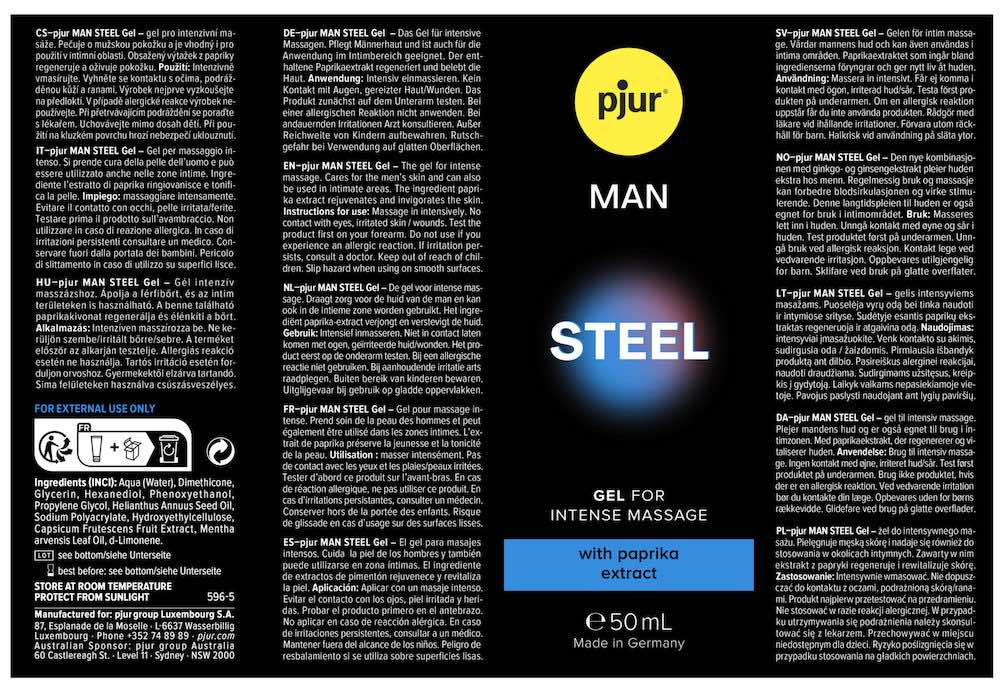 pjur MAN Steel - The gel for an intense massage. Cares for m... Pjur - Man Steel Gel - 50ml photo-3