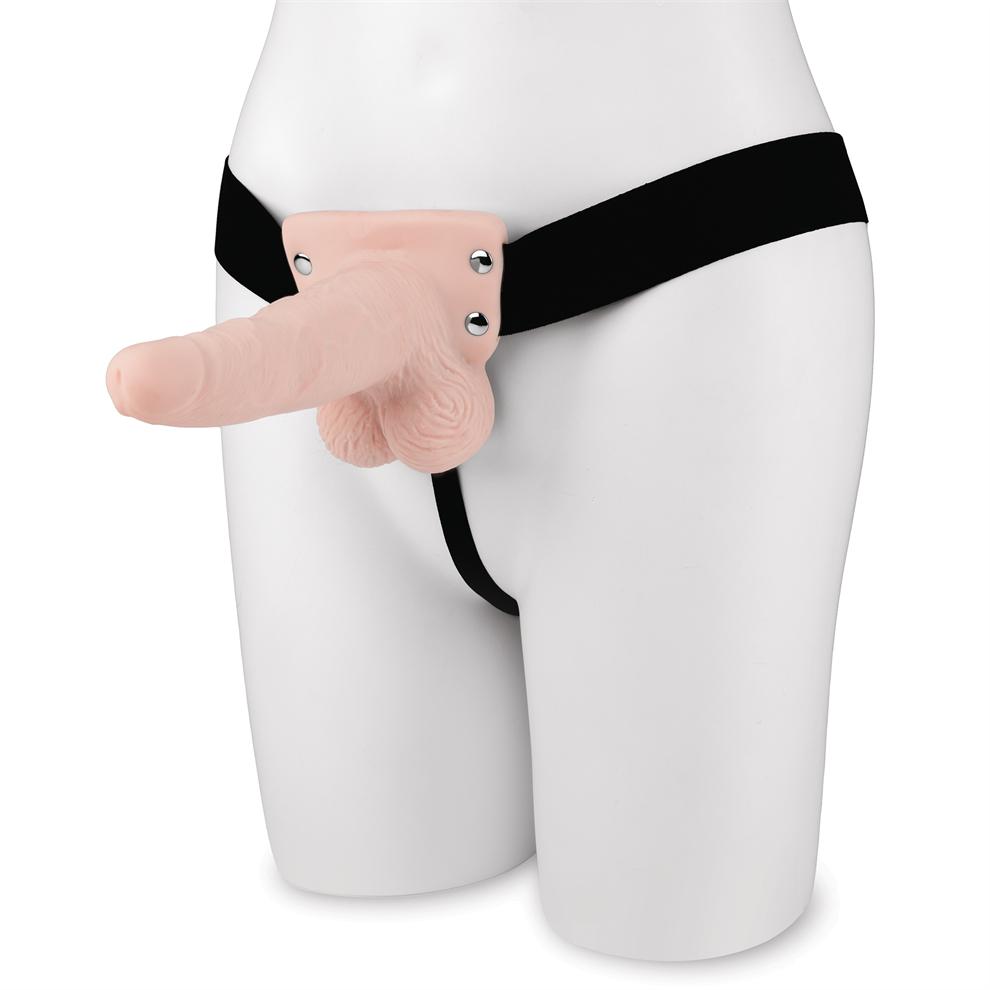 Take the plunge into pegging and other penetration fantasies... Lux Fetish - 6'' Rechargeable Strap-ons With Balls - Fresh photo-2