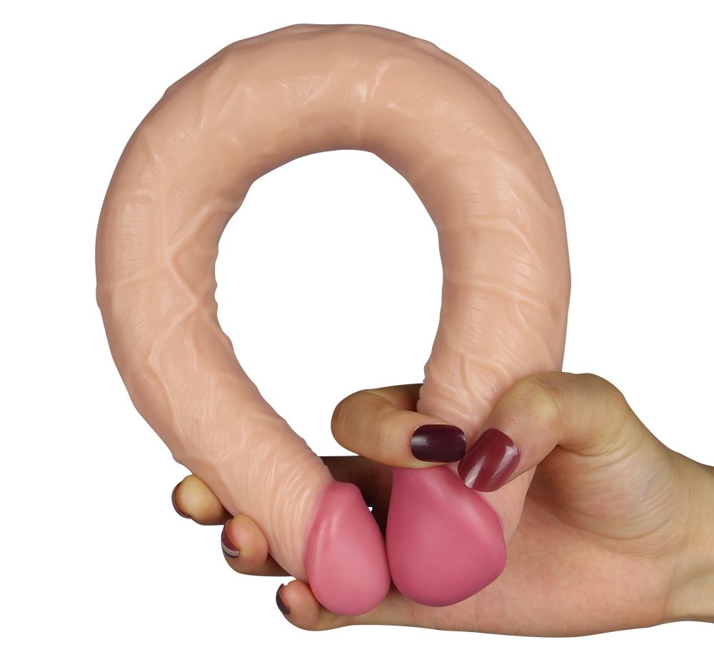 Realistic double ended dildo for solo and shared play for bo... Lovetoy - King Size Ladykiller Double Dildo - Skin photo-5