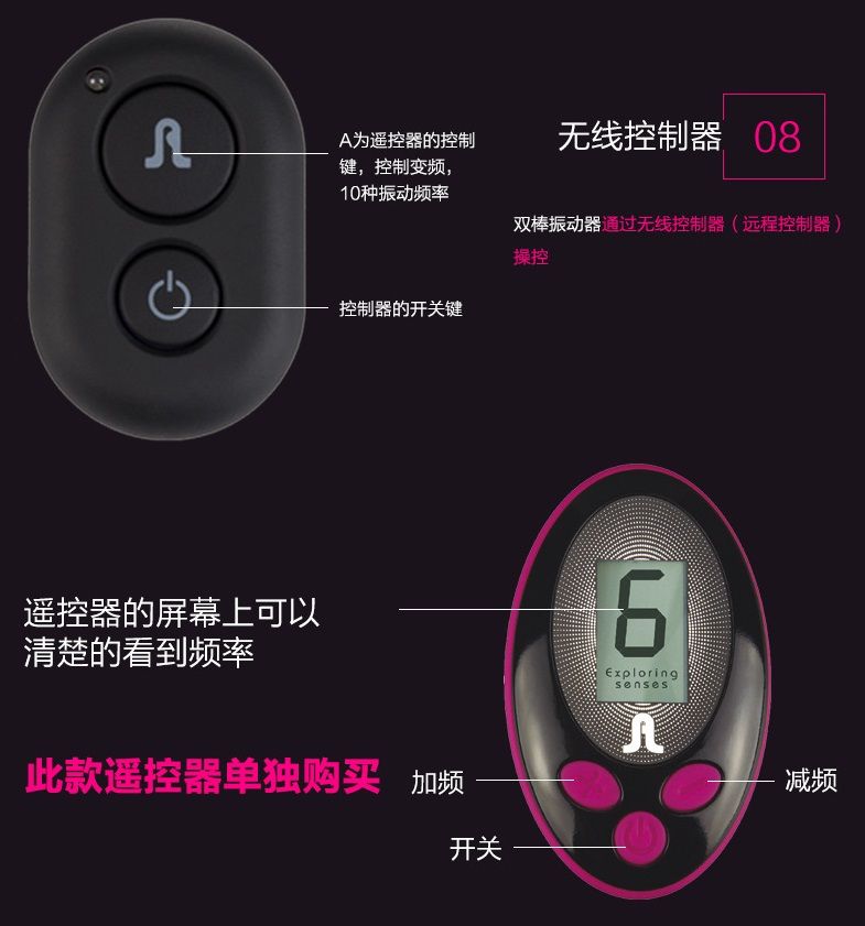 Mini Double ended vibrator with optional removable dildo she... Adrien Lastic - 2X Double Ended Vibrator photo-26