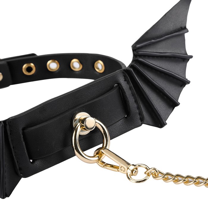 Luxury bondage cosplay sexy costume slave BDSM set with bat ... MT - Bat Halloween Bondage Set - Black photo-9