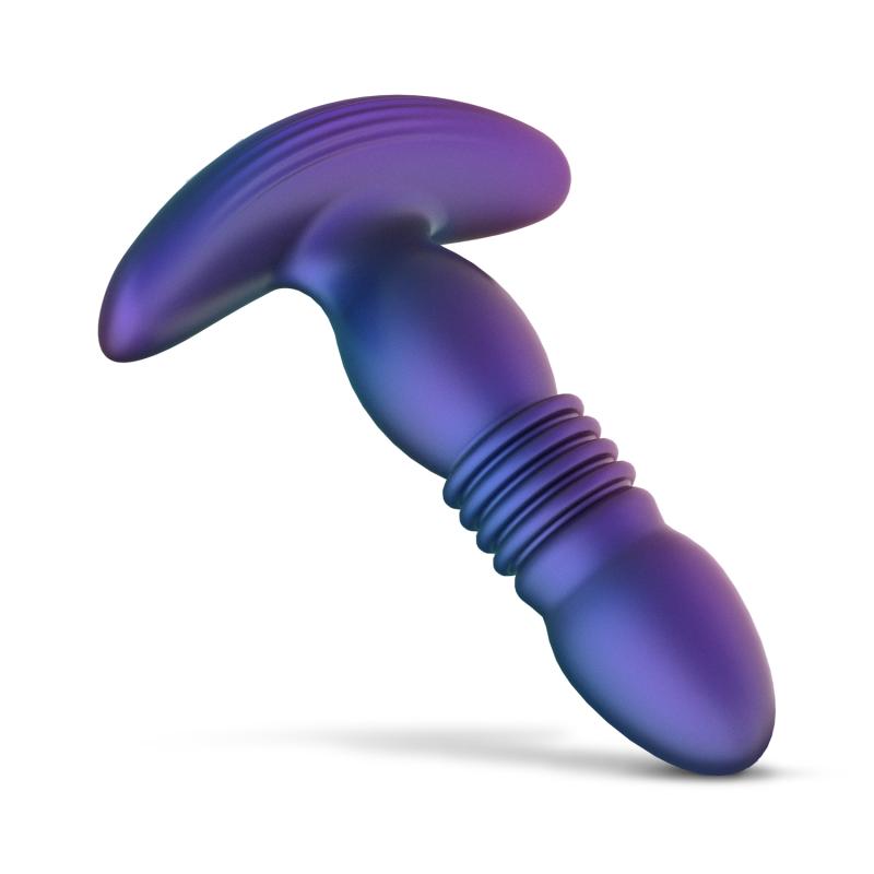 This buttplug features a thrusting function! The plug is con... Hueman - Thrusting Butt Plug - Purple photo-2