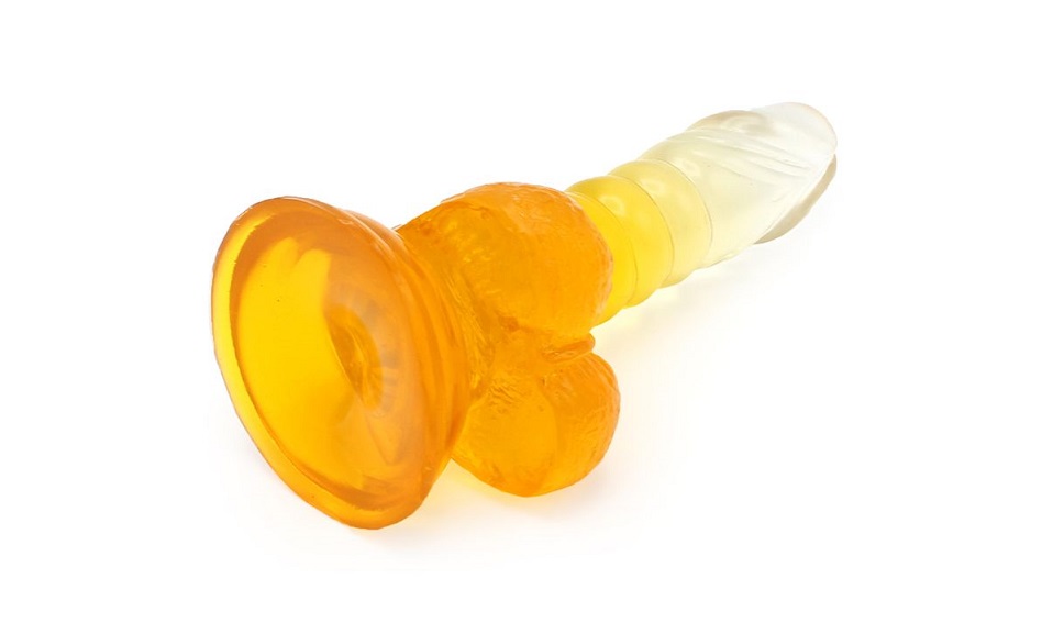 This special transparent dildo has an amazing color mix and ... Kiotos - Spiral Dildo 01 - Yellow photo-8