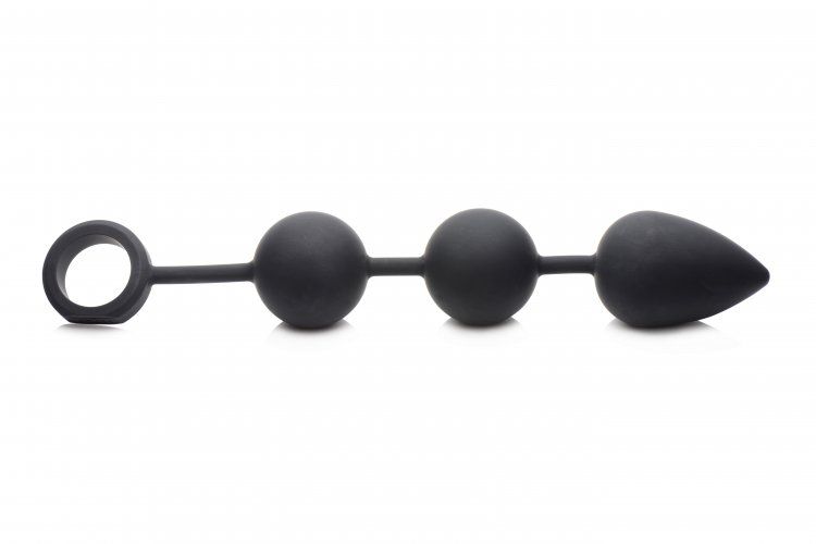Explore a new level of anal pleasure with these unique anal ... TOF - Weighted Anal Ball Beads - Black photo-3