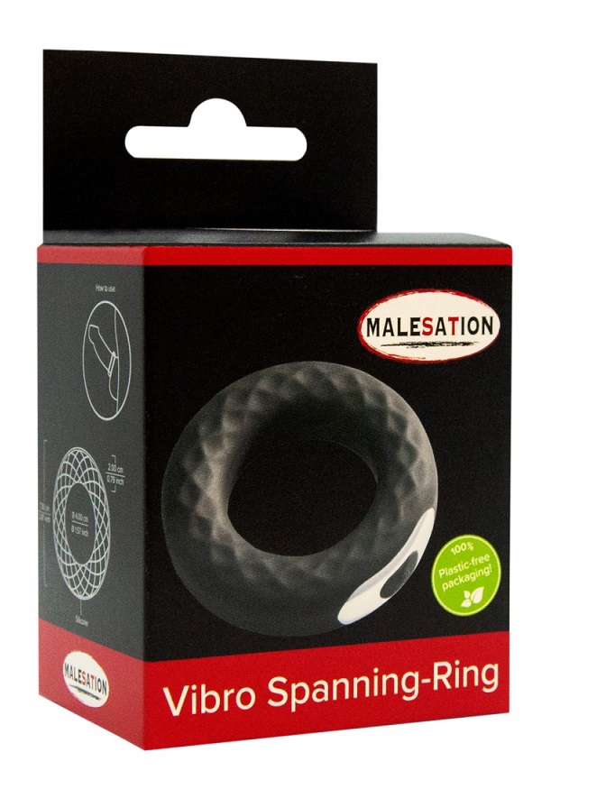 Penis ring, designed to help you achieve a longer-lasting an... Malesation - Vibro Spanning Ring - Black photo-6