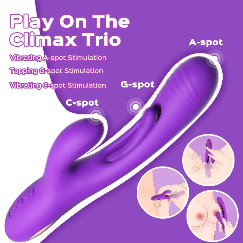 The main shaft of the rabbit vibrated has a hollow design, p... Honey Play Box - Bora Rabbit Tapping Vibrator - Purple photo-4
