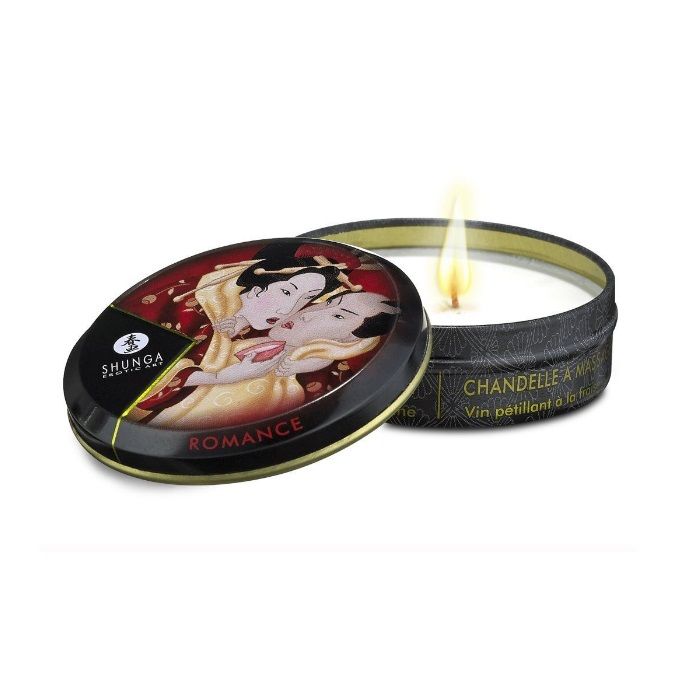 This soy based candle can be used both as an ambiance candle... Shunga - Romance Massage Candle Sparkling Strawberry Wine - 30ml photo-3