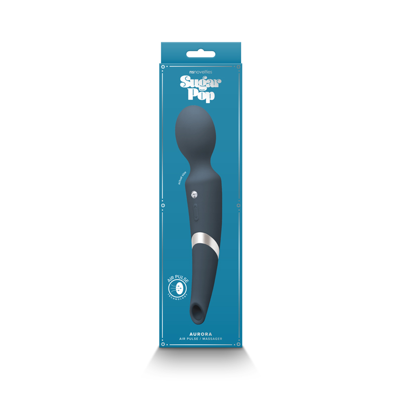 The Aurora by Sugar Pop packs multiple uses into one toy. Au... NS Novelties - Sugar Pop Aurora Air Pulse Massager - Blue photo-3