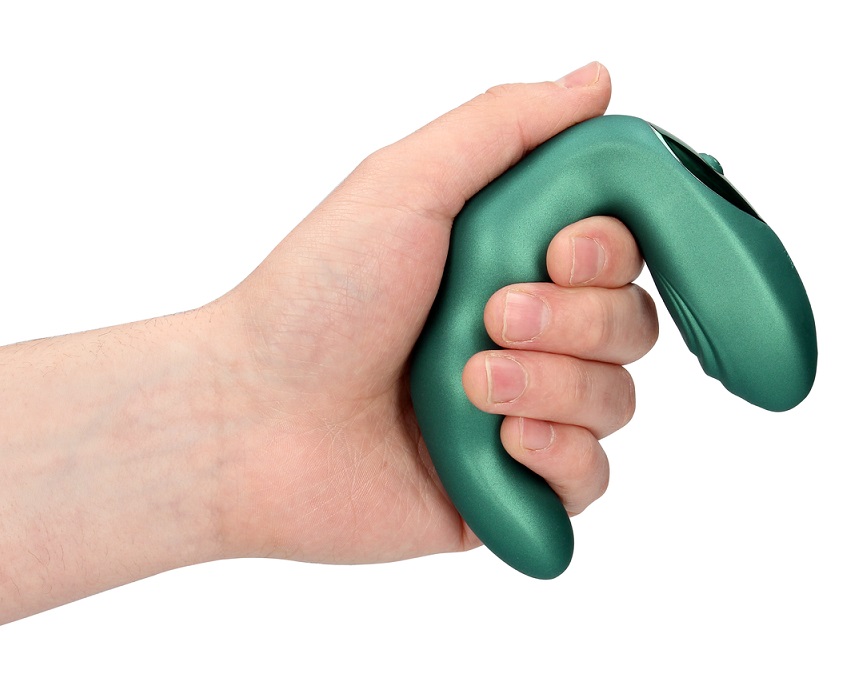 Enhance your pleasure with the Bent Vibrating Prostate Massa... Ouch - Bent Prostate Massager - Metallic Green photo-2