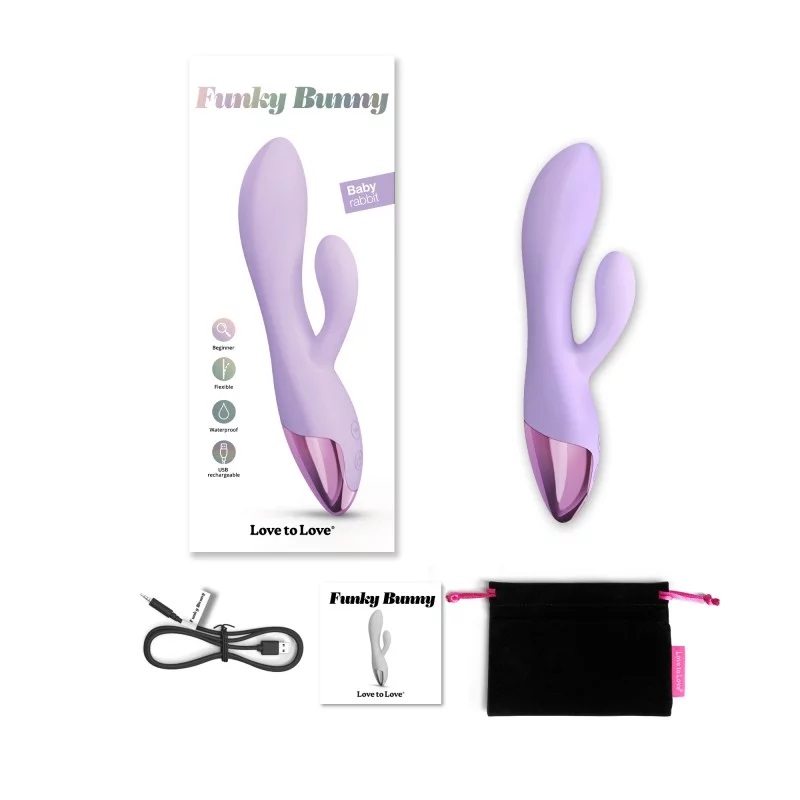 Double stimulation rabbit vibrator with flexible shaft great... Love to Love - Funky Bunny Vibrator - Viva Mauve photo-5