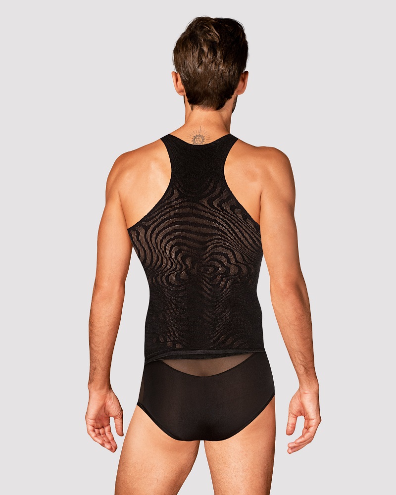 Men's t-shirt in deep black. Made of the highest quality... Obsessive - T103 Tank Top - Black - S/M/L photo-2