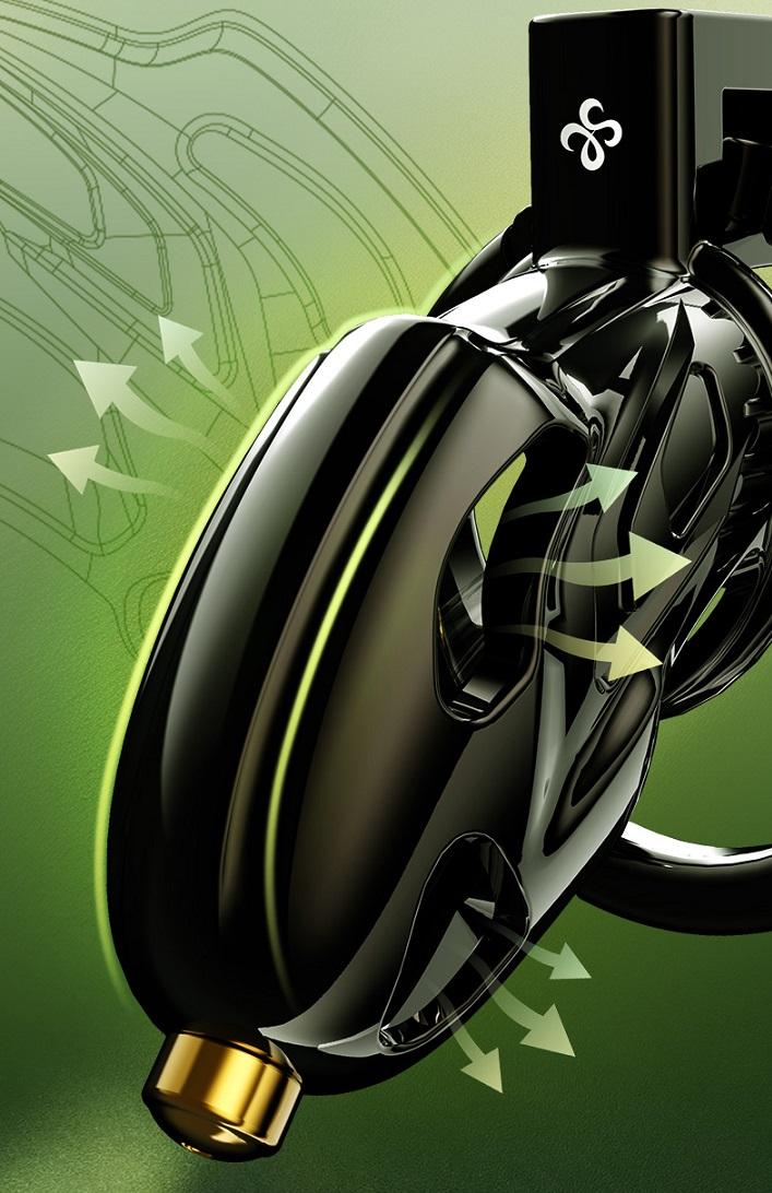 Super curves chastity cage, porous and breathable, gorgeous ... Sevanda - Outlaw Chastity Cage w Urethral Sound - Black photo-6
