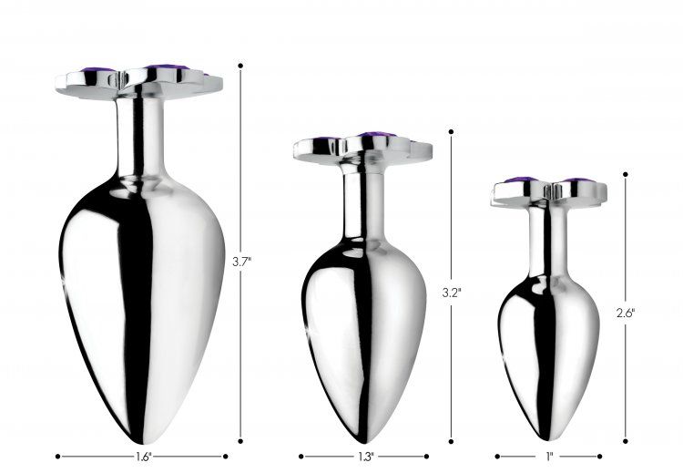 Who doesnt love flowers for a special occasion? The differen... Booty Sparks - Flower Gem Anal Plug Set 3pc - Violet photo-3