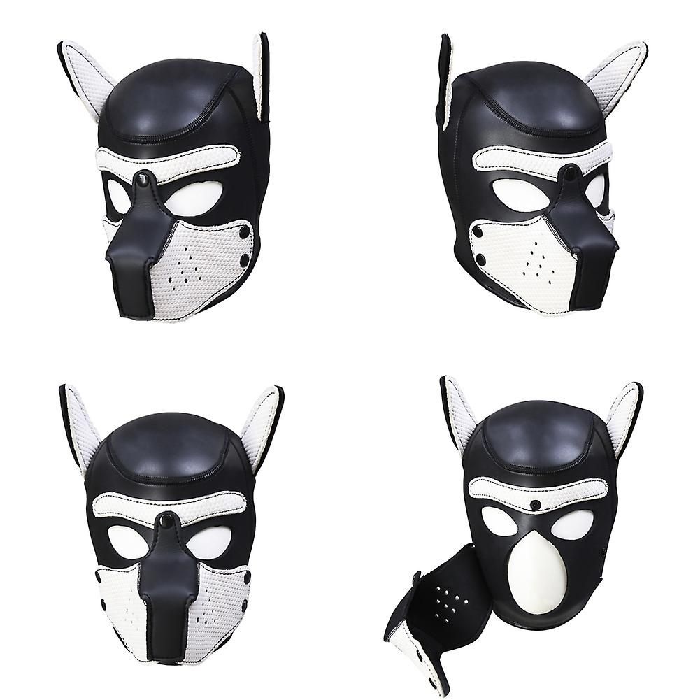 Puppyhood, or if you want to call it otherwise a dog mask fr... Kiotos - Puppy BDSM Hood - Black/White photo-4