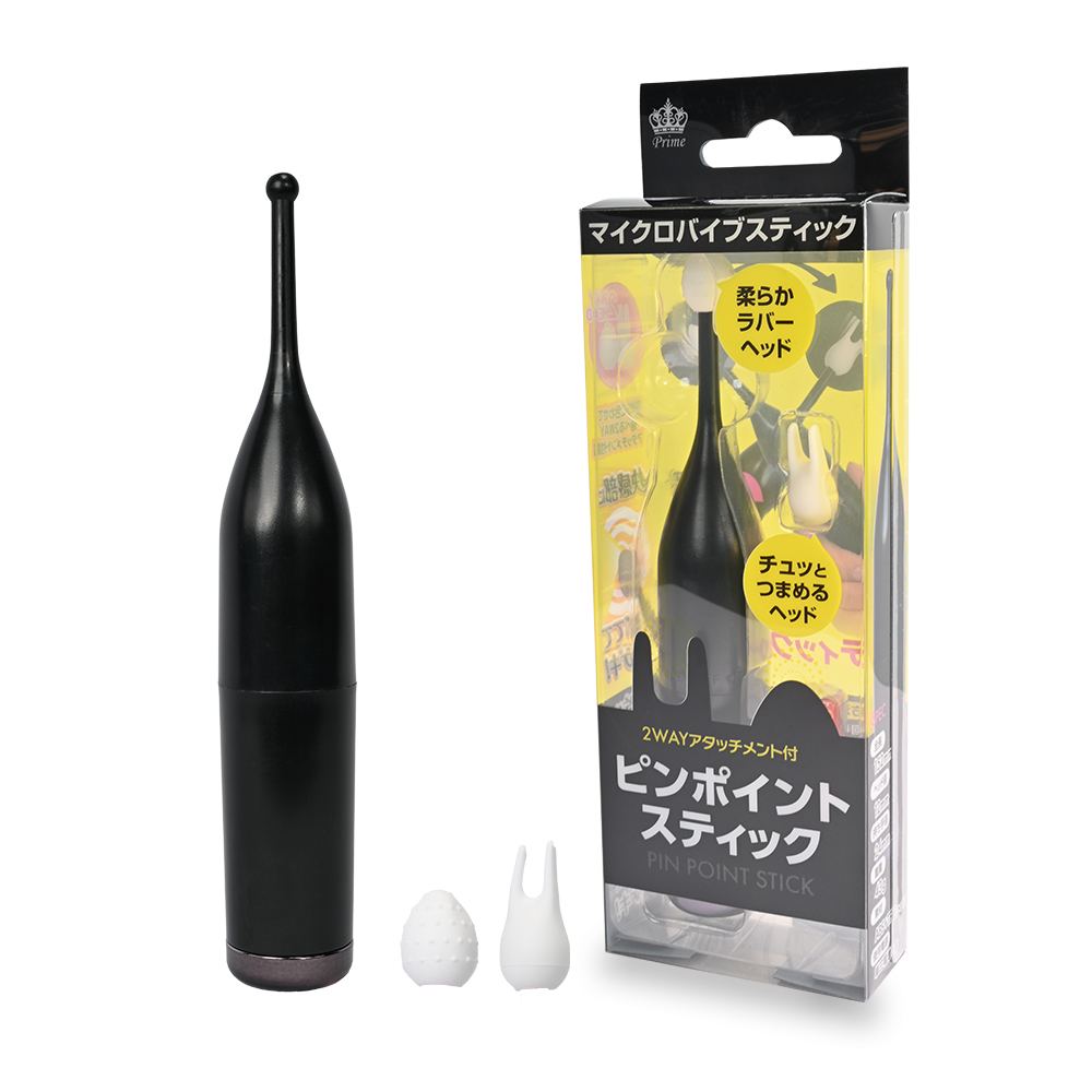 The tip silicone head stimulates just the right areas with e... A-One - Pinpoint Stick Vibrator - Black photo-6