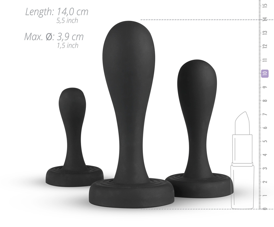 Do you want to start with anal sex? Then this butt plug set ... BUTTR - Butt Kickers Plugs Set - Black photo-8