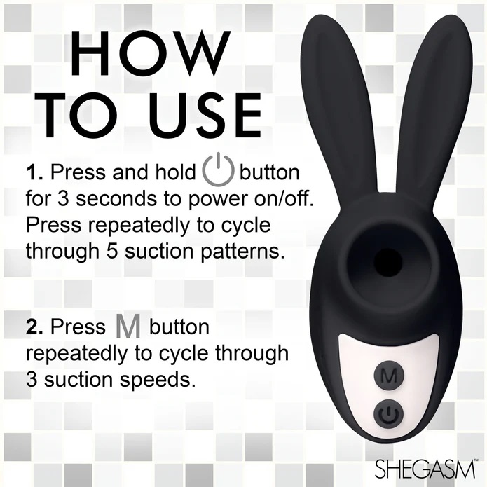 This Sucky Bunny Clit Stimulator is the cutest addition to y... Inmi - Shegasm Sucky Bunny Clit Stimulator - Black photo-6