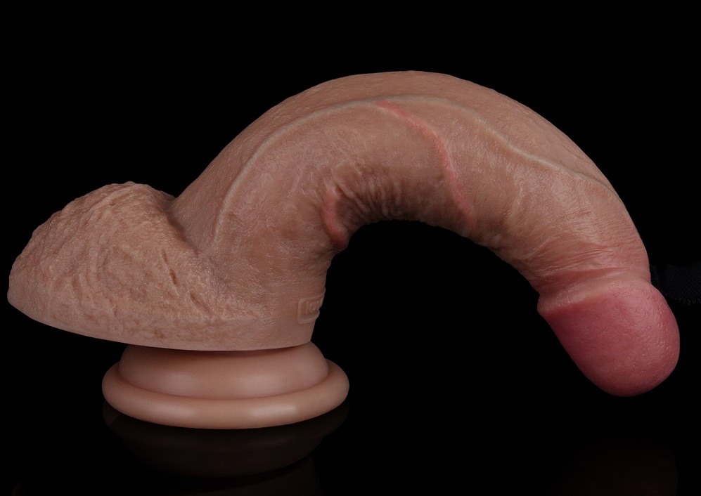 Experience unparalleled pleasure with our Dual-Layered Silic... Lovetoy - 7" Dual Layered Natural Dildo - Brown photo-9