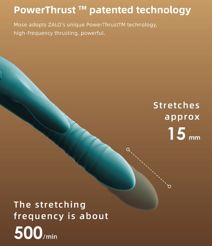 Introducing MOSE, the first dual-stimulating rabbit-style ma... Zalo - Mose Heating Rabbit Thruster - Turquoise Green photo-7