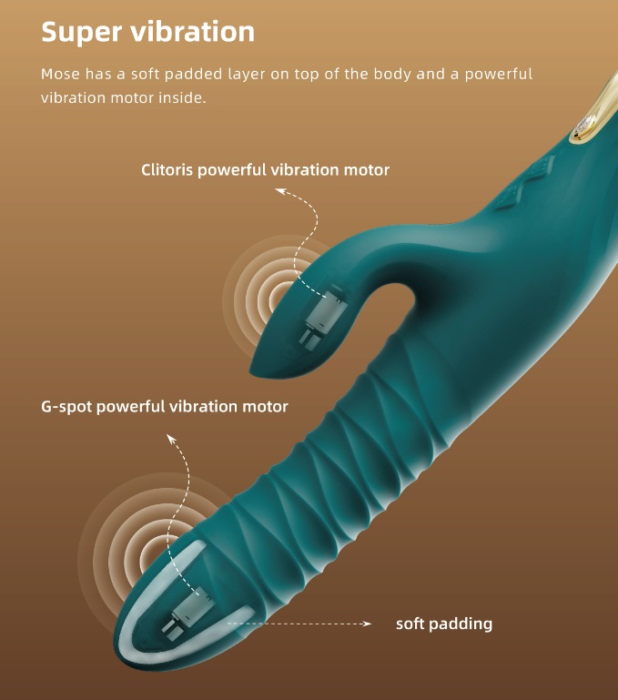 Introducing MOSE, the first dual-stimulating rabbit-style ma... Zalo - Mose Heating Rabbit Thruster - Turquoise Green photo-8