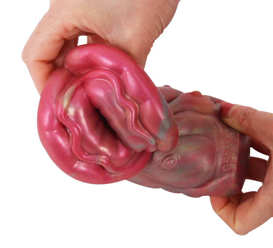 Material: Liquid silicone
Size: 9*15.5cm
Net weight: 606g FAAK - Giant Mouth Flower Masturbator - Pink photo-6