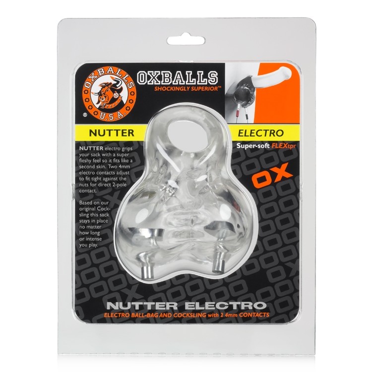 NUTTER is a fat, fleshy sack covered in veins that's mad... Oxballs - Nutter Electro Cocksling - Clear photo-4