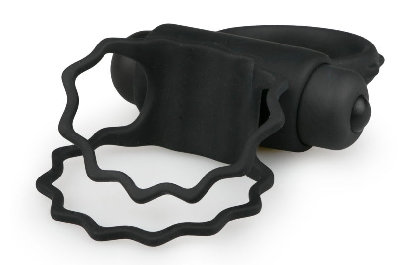 This multifunctional toy is a vibrating cock ring, clit stim... Easytoys - Duo Cock Vibro Ring - Black photo-3