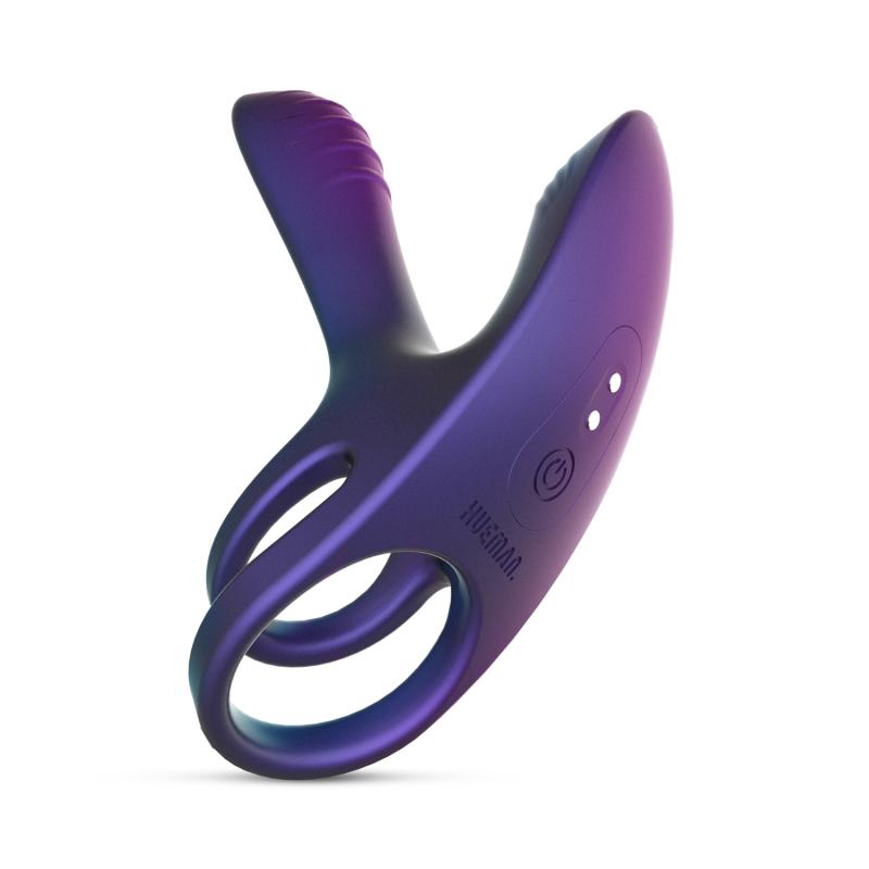 Enjoy long-lasting erections and intense stimulation with th... Hueman - Neptune Vibro Cock Ring - Purple photo-4