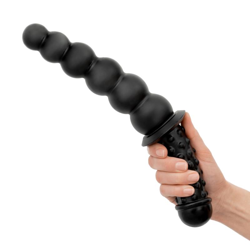 This double sided dildo is not for the fainthearted! Through... BUTTR - Akimbo Double Dildo - Black photo-2