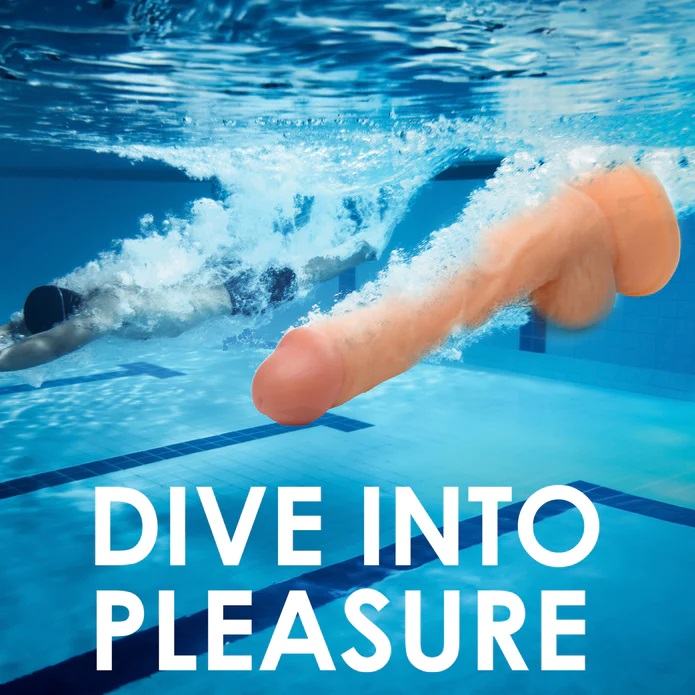 Dive deep with Swimming Simon's heavy, long pole! This r... Jock - 7" Swimming Simon Dildo w Balls - Flesh photo-6