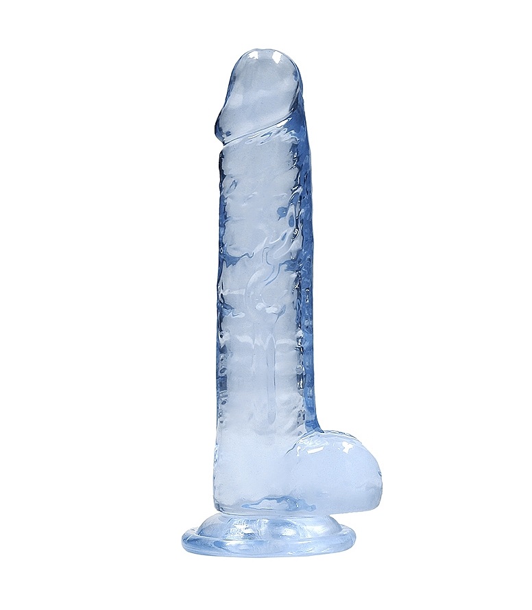 This REALROCK CRYSTAL CLEAR model has been designed with rea... RealRock - 7" Realistic Dildo w Balls - Blue photo-3
