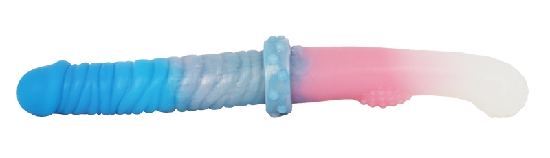The simulated glans combined with the convex glans, the doub... FAAK - Convex Glans Double Dildo - Macaron photo-3