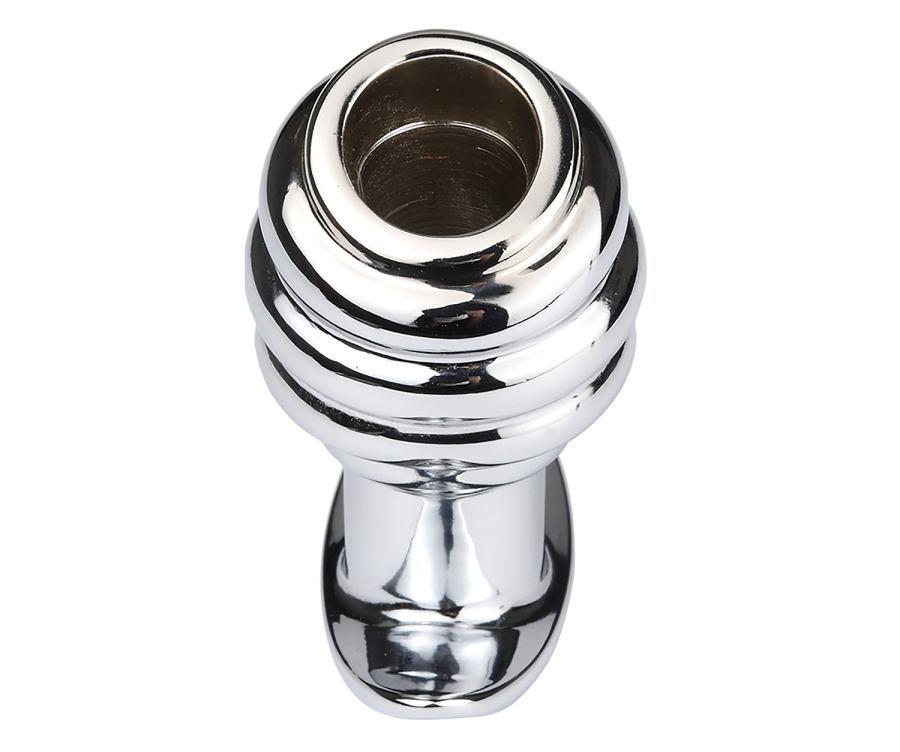 Hollow anal plug for massage and stimulate the anus MT - Hollow Ribbed Anal Plug - Silver photo-6
