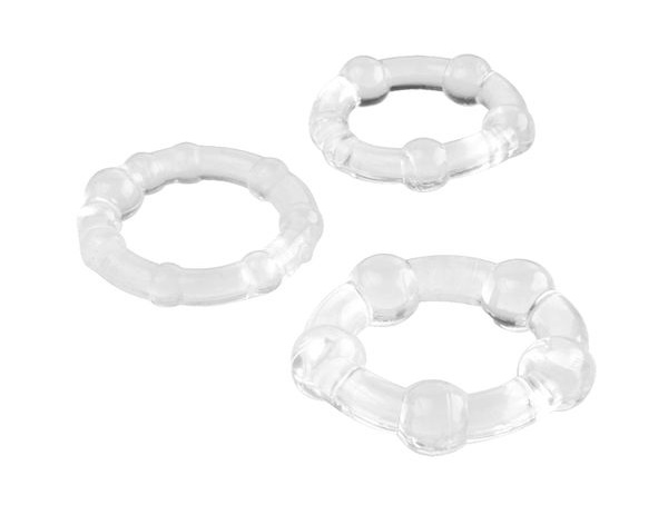 Erection silicone rings for strengthening an erection and pr... A-Toys - Cock Rings Set 3pcs - Clear photo-2