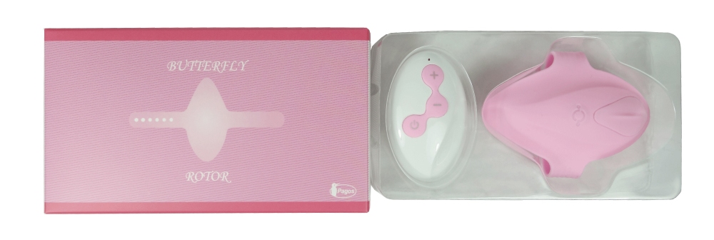 The butterfly rotor is a wireless vibrator with a belt that ... Pagos - Butterfly Rotor - Pink photo-7