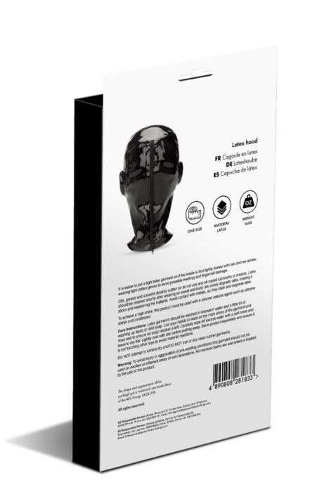 Made from top-quality, stretchy latex, this hood guarantees ... Prowler - Latex Hood - Black photo-6