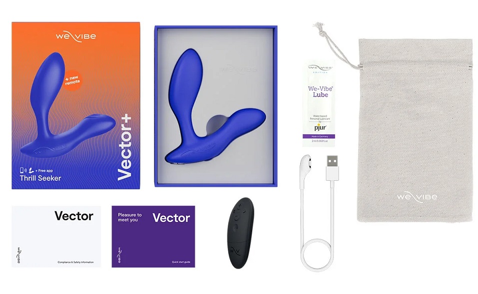 Designed to stimulate the prostate and perineum simultaneous... We-Vibe - Vector Plus Vibrating Prostate Massager - Royal Blue photo-9