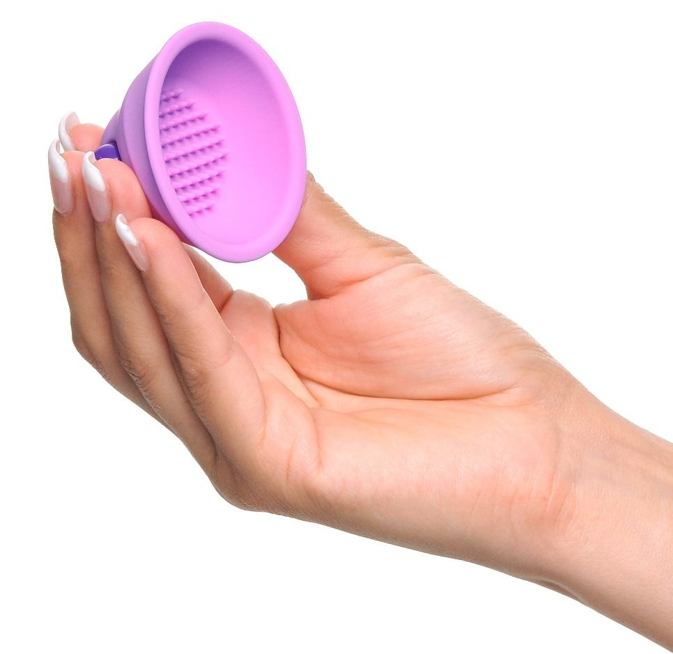 She cupped her breast and placed the Vibrating Nipple Suck-H... Fetish Fantasy - Vibrating Nipple Suck-Hers - Purple photo-4
