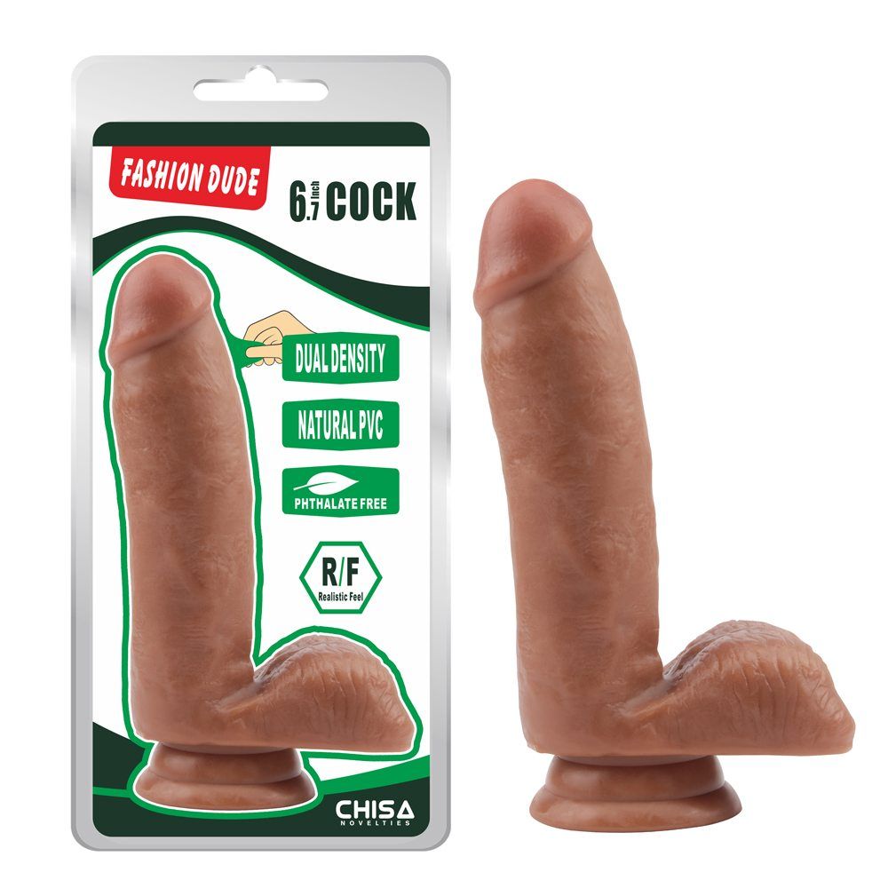 Anti-bacterial,Better-than-real, Strong Suction Cup,Dual Den... Chisa - Fashion Dude 6.7" Dildo - Latin photo-6