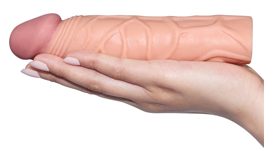 Super-realistic penis extension sleeve for an increase of 1 ... Lovetoy - X-Tender Penis Sleeve 6.8" - Flesh photo-4