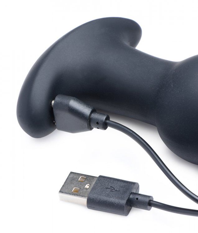 The Gyro-M’s unique gyrating and rimming functions this plug... Rimmers - Gyro-M 10X Curved Rimming Plug w Remote - Black photo-5