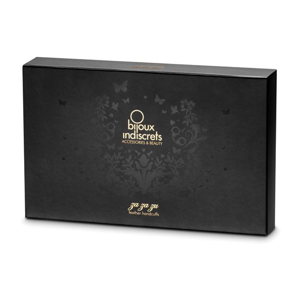 Feather handcuffs. Trap your lover with the softness of feat... Bijoux Indiscrets - Za Za Zu Feather Handcuffs - Black photo-5