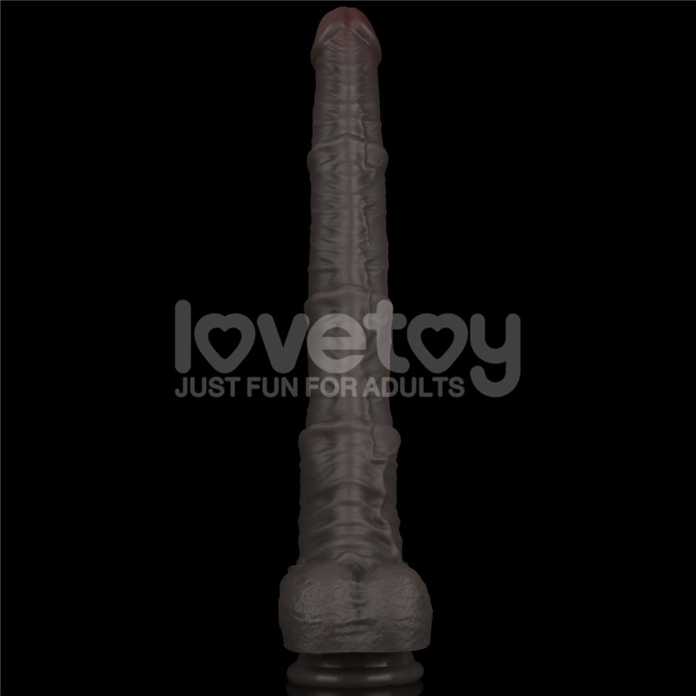Built to deliver the most lifelike satisfaction, Love Toy Du... Lovetoy - 16" Dual Layered King Sized Cock - Black photo-4