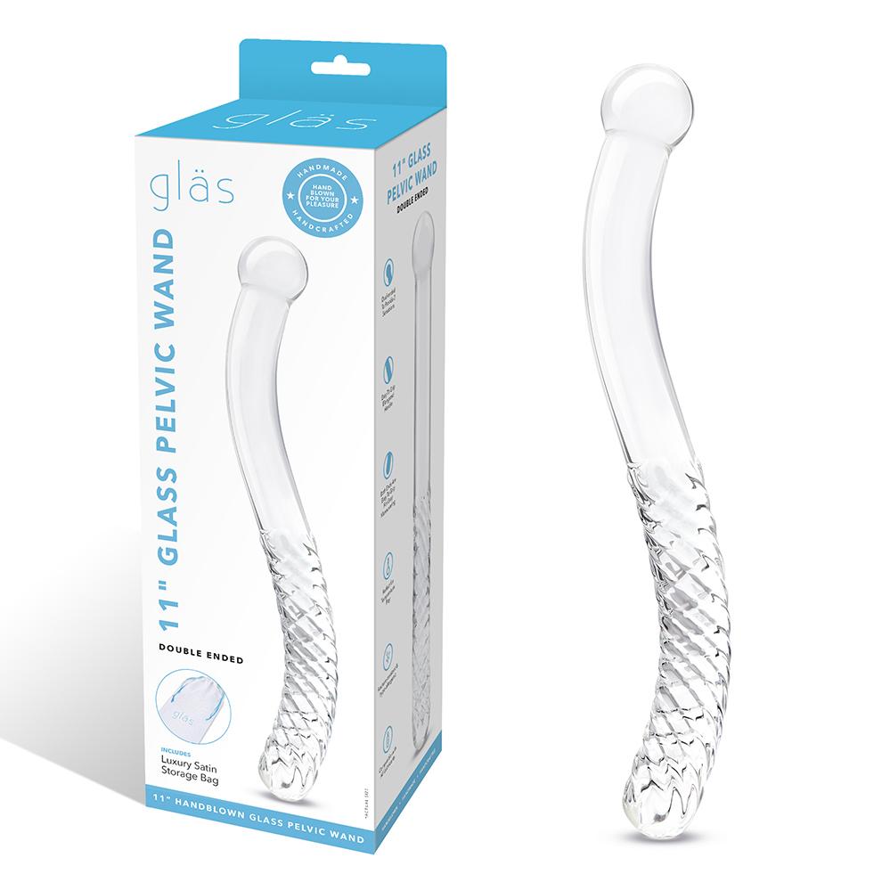 Elevate your pleasure experience with the 11" Glass Pel... Glas - 11" Pelvic Double Ended Wand photo-7